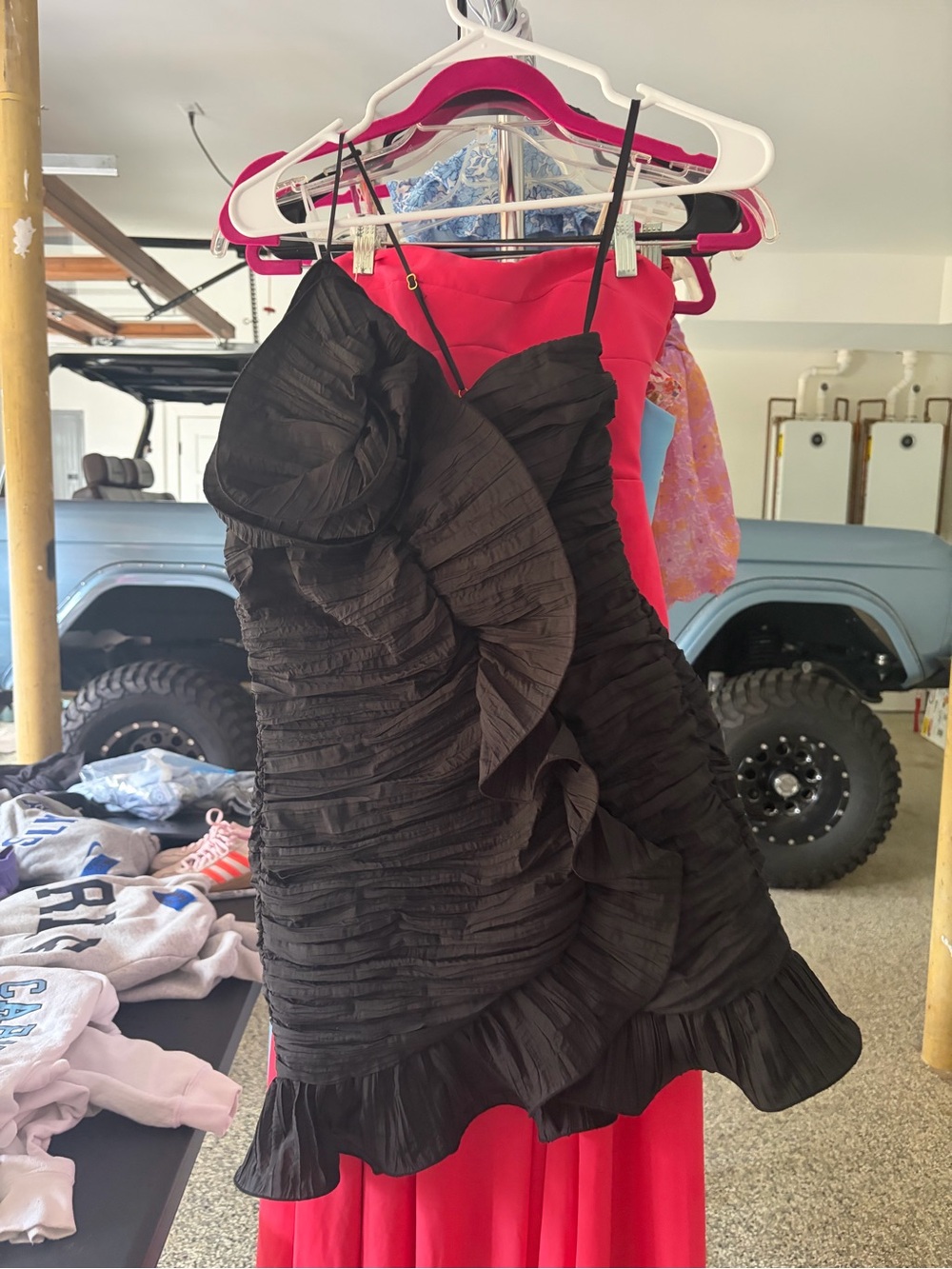 NWT LoveShackFancy Black Ruffled Mini Dress